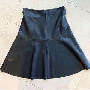 Linea Faux Leather Skirt Fit n Flare Black 16